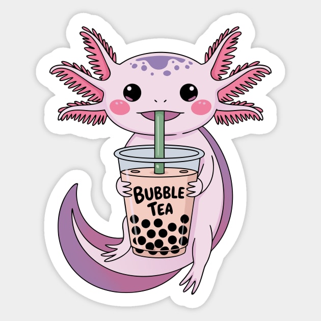 Axolotl Drinking Bubble Tea Sticker by CreativeSage